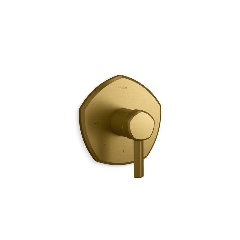 Occasion Thermostatic Valve Trim with Lever Handle, Brushed Brass