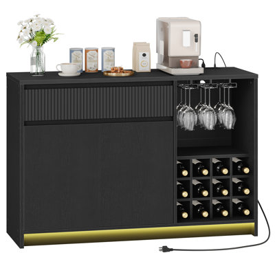 47.2" Bar Cabinet Wine Cabinet With Led