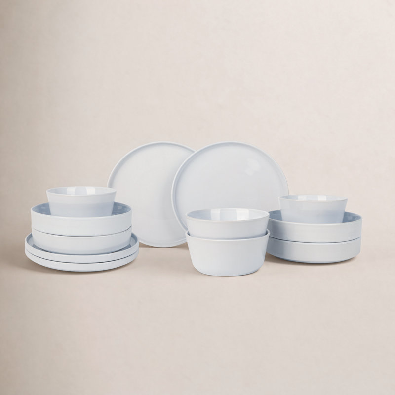 Celina Dinnerware Set Stoneware, White, 12 Pieces