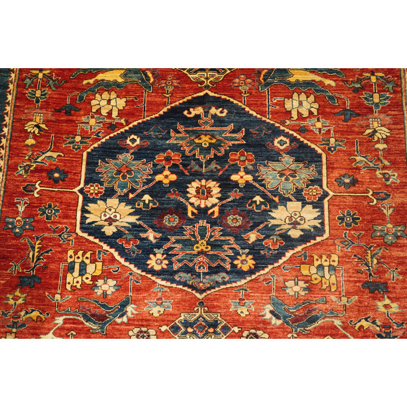 Aryana Wool Oriental Area Rug in Red