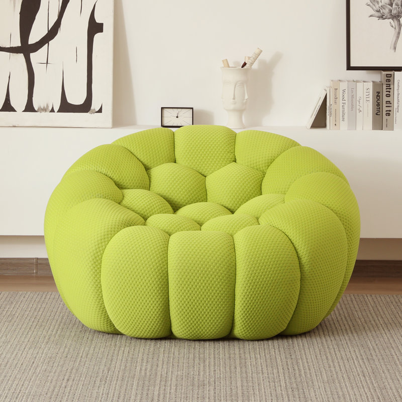  Cenie 48.43" Upholstered Club Accent Compression Chair, No Assembly Required, Pastel Green Polyester Blend