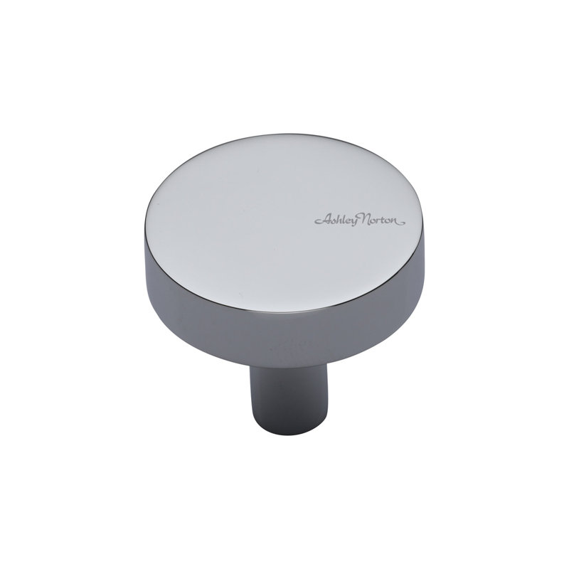 1 1/4" Diameter Round Knob, Satin Brass, 1 1/4"