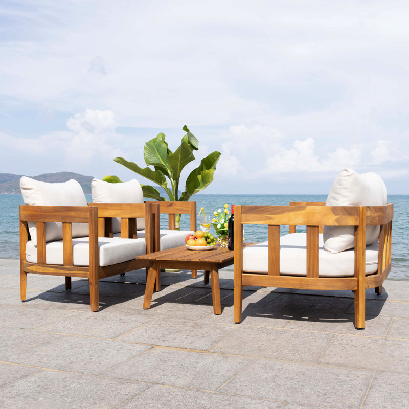 Stefanus 4 Piece Patio Conversation Set