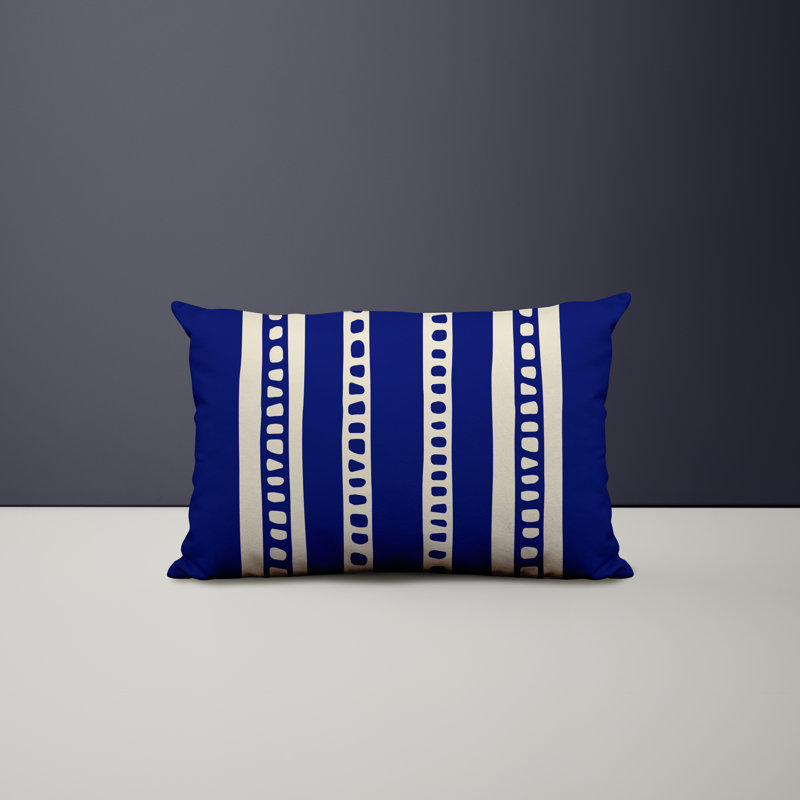 Housse et insert de coussin rectangulaire intérieur / extérieur en mélange de polyester / polyester Ikom, Bleu marine
