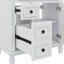 Meuble-lavabo de 30 po avec lavabo en céramique, meuble-lavabo minimaliste, conception moderne avec 2 tiroirs et tablette réglable-122580596