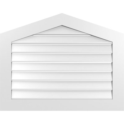 Peaked Surface Mount Signature Urethane Functional Gable Vent 4/12 Pitch, Primed Tan