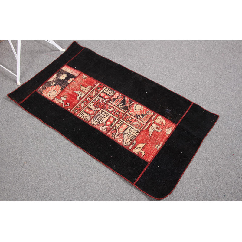 Vintage Turkish Anatolian Rug with Patchwork Design Ideal for Entryway Decor