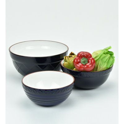 Ceramic 3 Piece Mixing Bowl Set