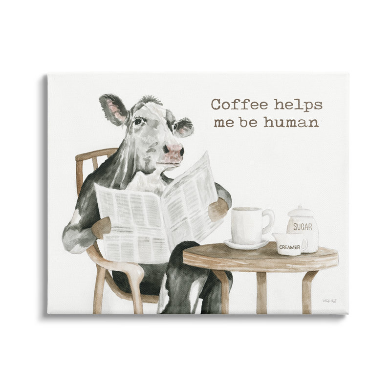 «Funny Morning Coffee», art mural sur toile par Cindy Jacobs, H 36 po x l 48 po x P 1,5 po