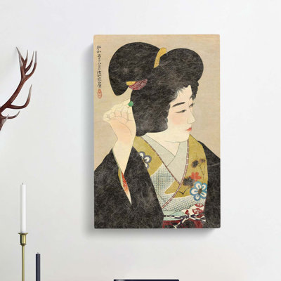 Woman Doing Her Hair by Ito Shinsui - Wrapped Canvas