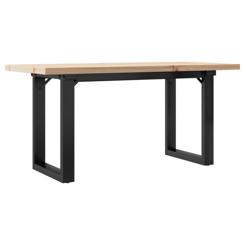  Coffee Table O-Frame 35.4"X15.7"X17.9" Solid Wood Pine And Steel