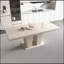 Table de salle à manger rectangulaire extensible pour 6 à 10 personnes, motif de travertin veiné, design simple et élégant, 160 à 200 cm-96621339-96621338