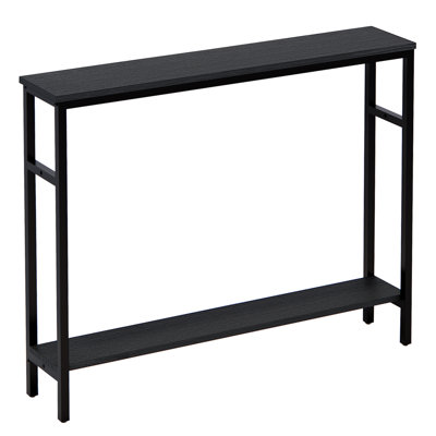 2-Tier Long Skinny Table,Black