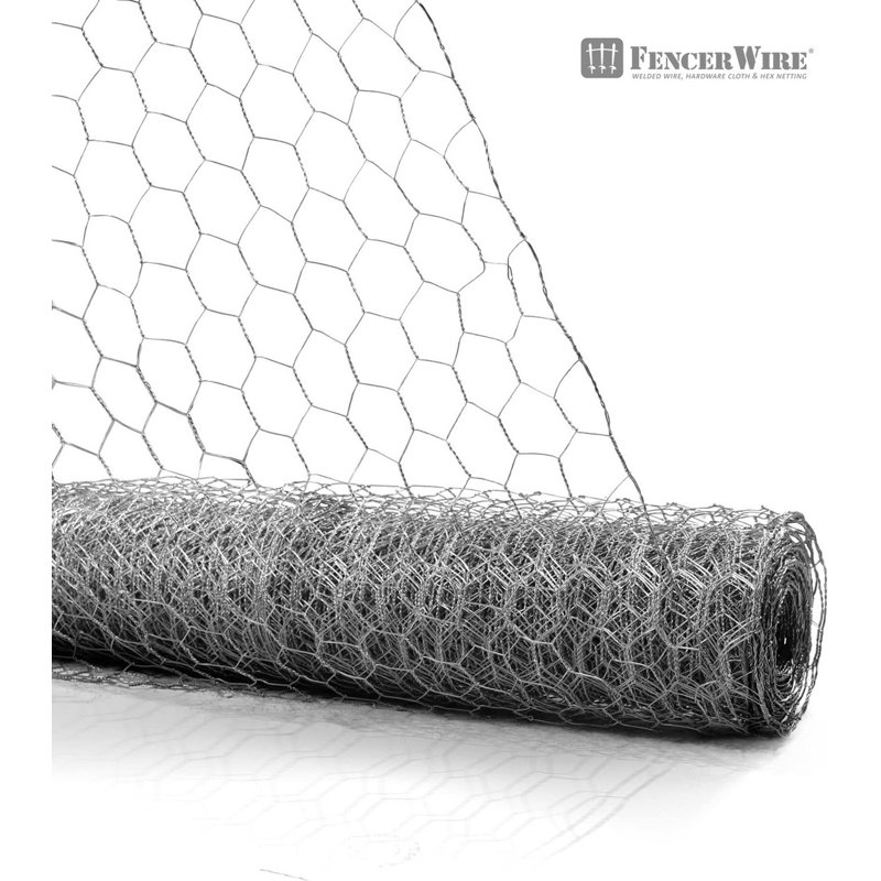 Filet hexagonal de volaille de calibre 20 H 2 pi x l 25 pi avec filet de 1 pouce, H 2 pi x l 25 pi