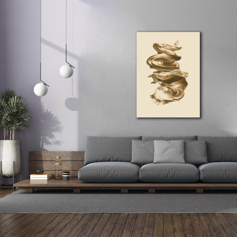 «Gold Storm» par Svetlana Aleynikova, art mural sur toile, H 54 po x l 40 po