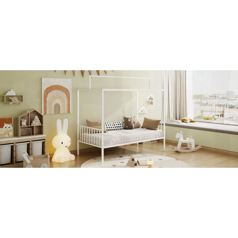 Lit de sol convertible 3-en-1 Montessori, Simple, Blanc