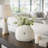 Round Shell Ceramic Vase For Living Room Decor - Stylish Dotted Pattern Flower Vase For Table Centerpiece, Shelf Accent, Or Home Decor-1219926693-1237249281
