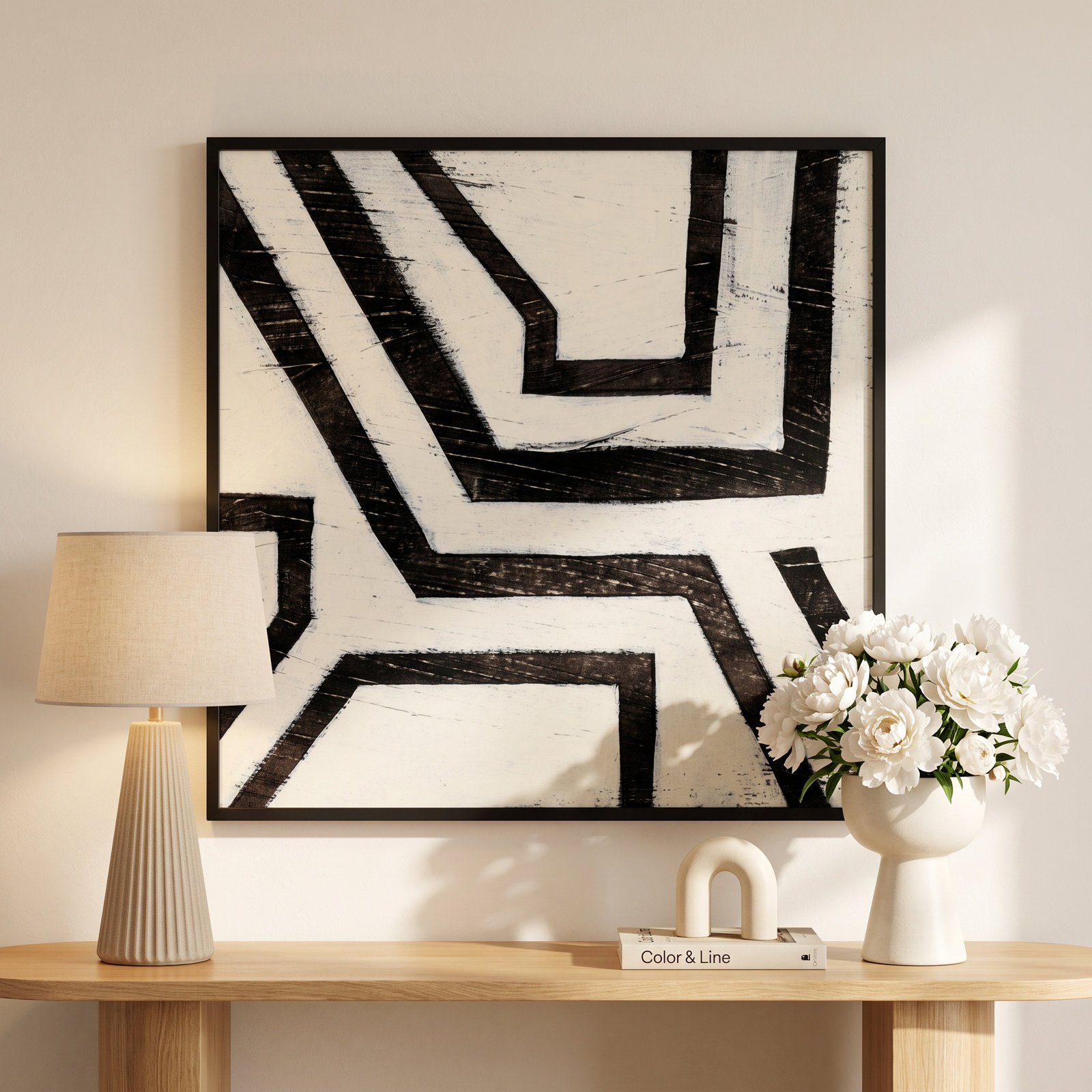 Tulare "Hieroglyph III" Print, 41" H x 41" W, Black Framed
