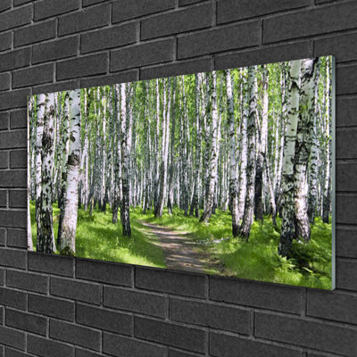 Nature Forest Footpath 1 Piece Wall Art on Glass