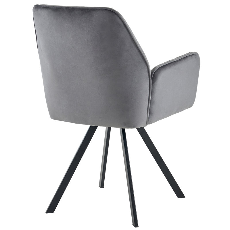 Rinki 50cm H Velvet Upholstered Metal Armchair
