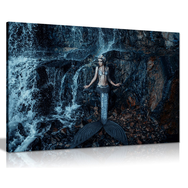 Real Mermaid Fish Ocean Fantasy 1 Piece Wrapped Canvas Wall Art, 41cm H x 61cm W