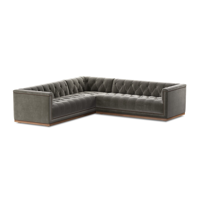 Carrozza 3 Piece Corner Sectional, Sapphire Birch Top Grain Leather