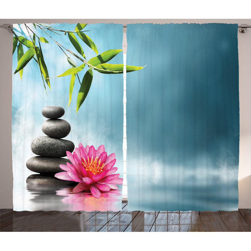 Spa Semi-Sheer Rod Pocket Curtain Panels, 54" x 108"