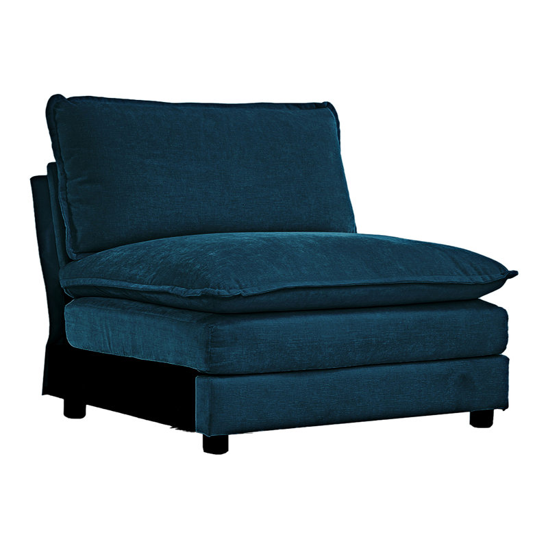 Canapé en chenille 35,04 po Temuge, Chenille bleu