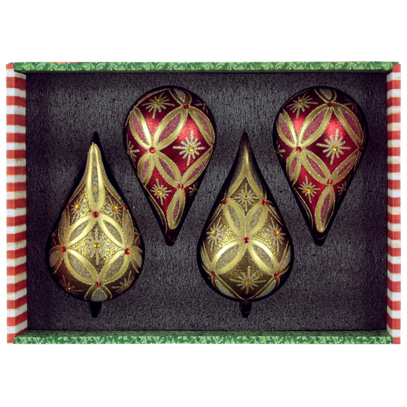 Snowflake Teardrop Ornament, 6.5 Inches