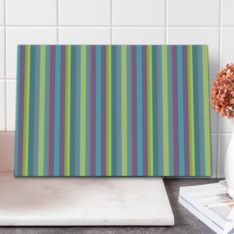 Multicolore grande planche à découper à chevrons Ambesonne