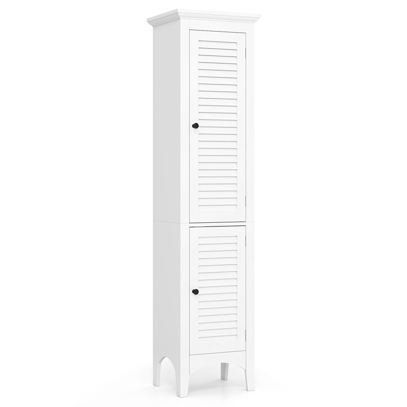 Nixin Freestanding Linen Cabinet, White
