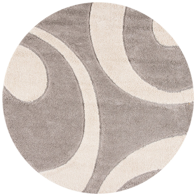 Kerio Shag Performance Abstract Rug, Round 6'7"