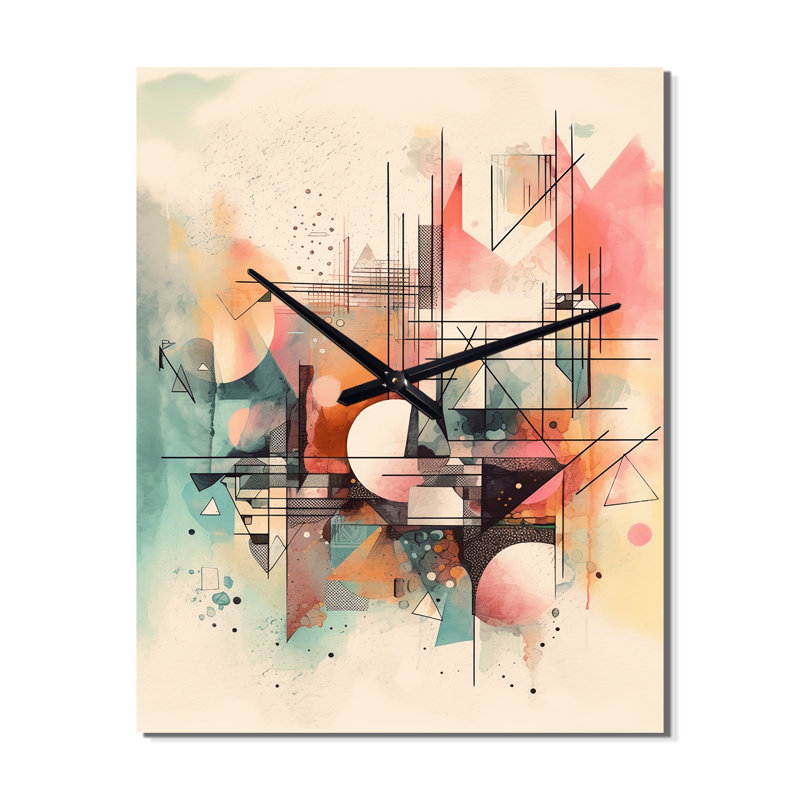 Explorations In Serenity V - Horloge murale moderne géométrique, H 40 po x l 30 po x P 1 po