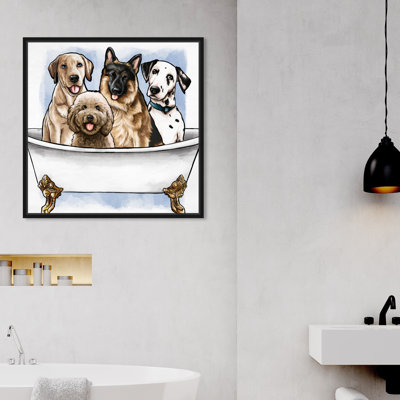 «Bath and Laundry Big Pups in The Tub», impression sur toile