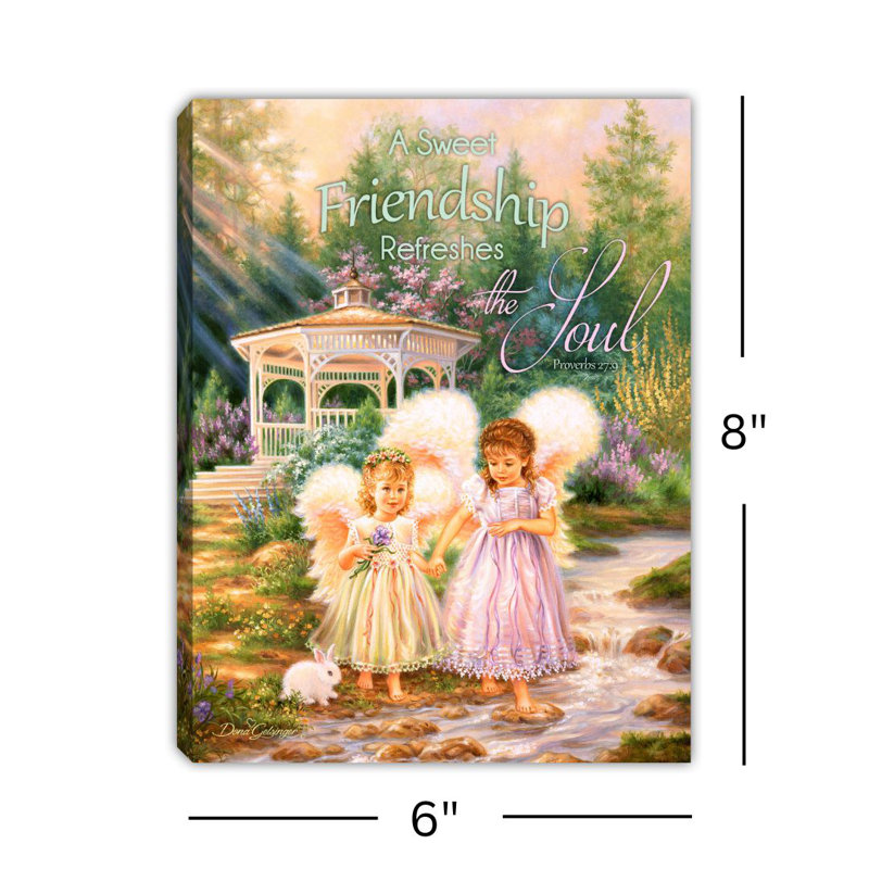 Toile à dos de chevalet 8 pi x 6 pi Friendship Angels