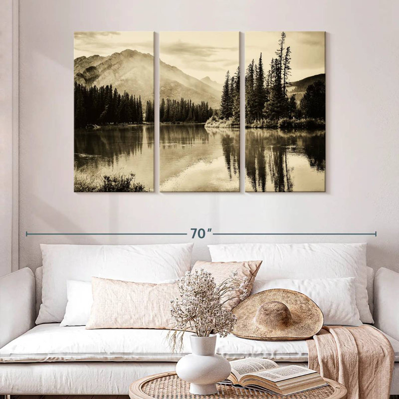 Alvord Sepia Banff Lake, 32" H x 50" W