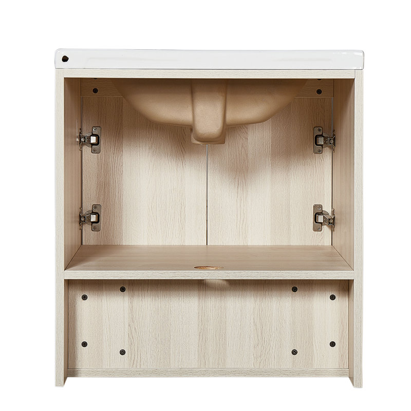 Meuble de rangement mural ouvert en chêne L 24 po x H 24,8 po x P 19,7 po, Blanc