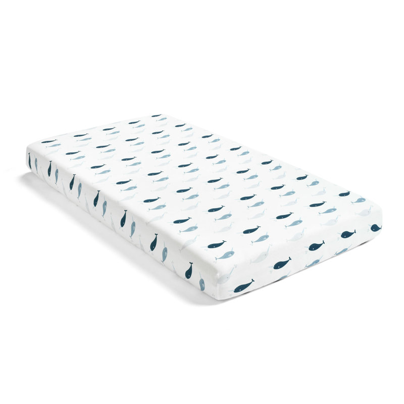 Drap-housse pour lit de bébé Narwhal