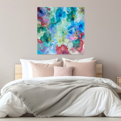 «Vibrant Floral Dream», art mural moderne contemporain abstrait