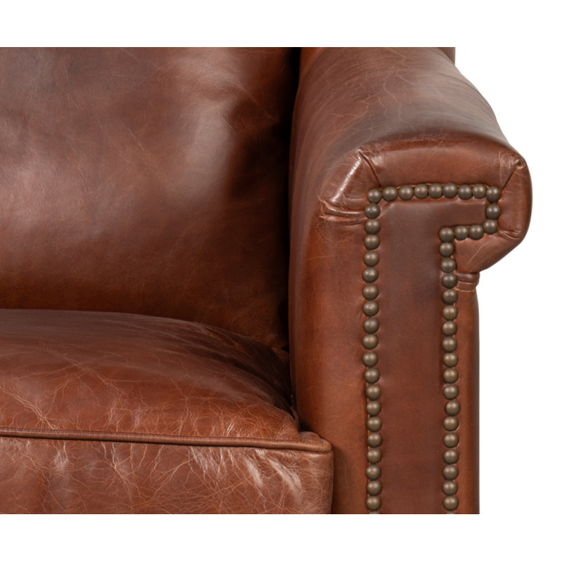Vandike Club Chair, Newark Brown Leather