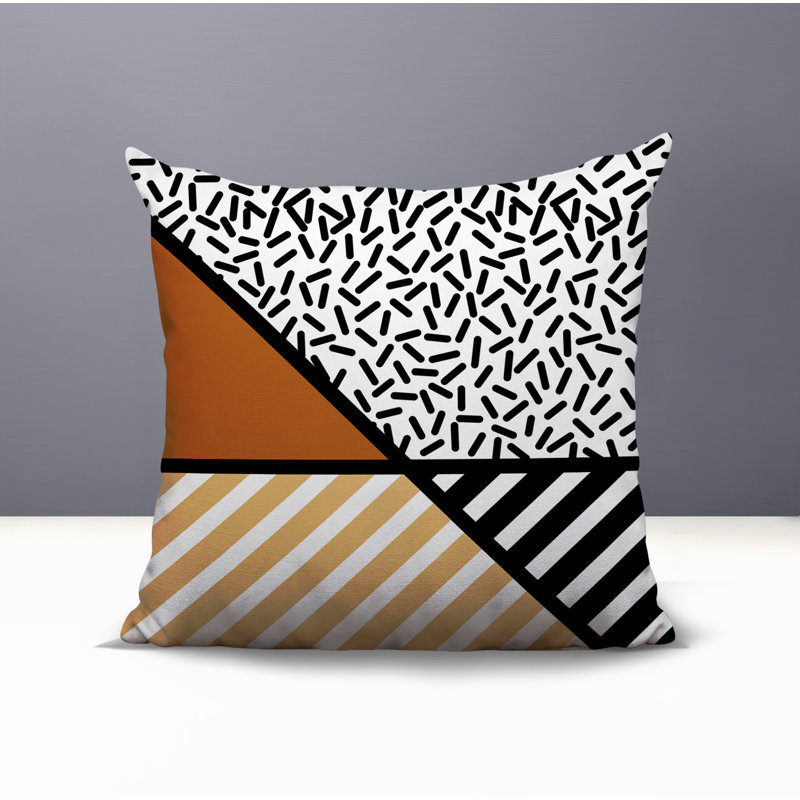 Coussin décoratif intérieur / extérieur Shapira, Carré 16 po, Orange