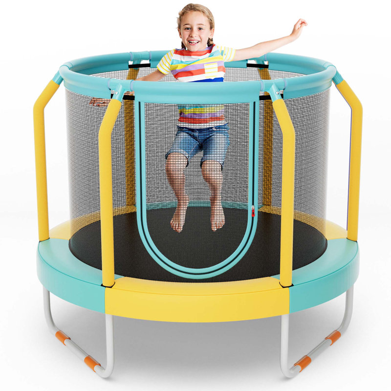 Costway Round Kid / Toddler Trampoline, Blue/Yellow
