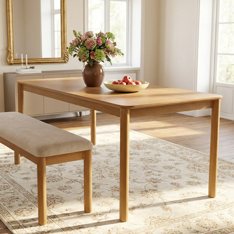 Table de salle à manger en bois massif, Noyer