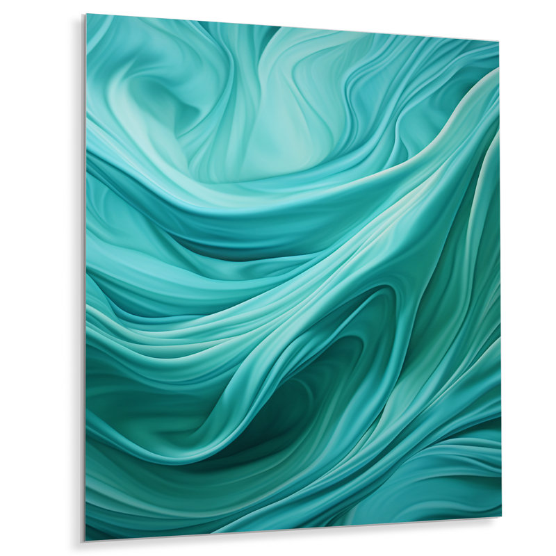 «Turqoise Warformer Waves I» sur métal, H 32 po x l 16 po x P 1 po