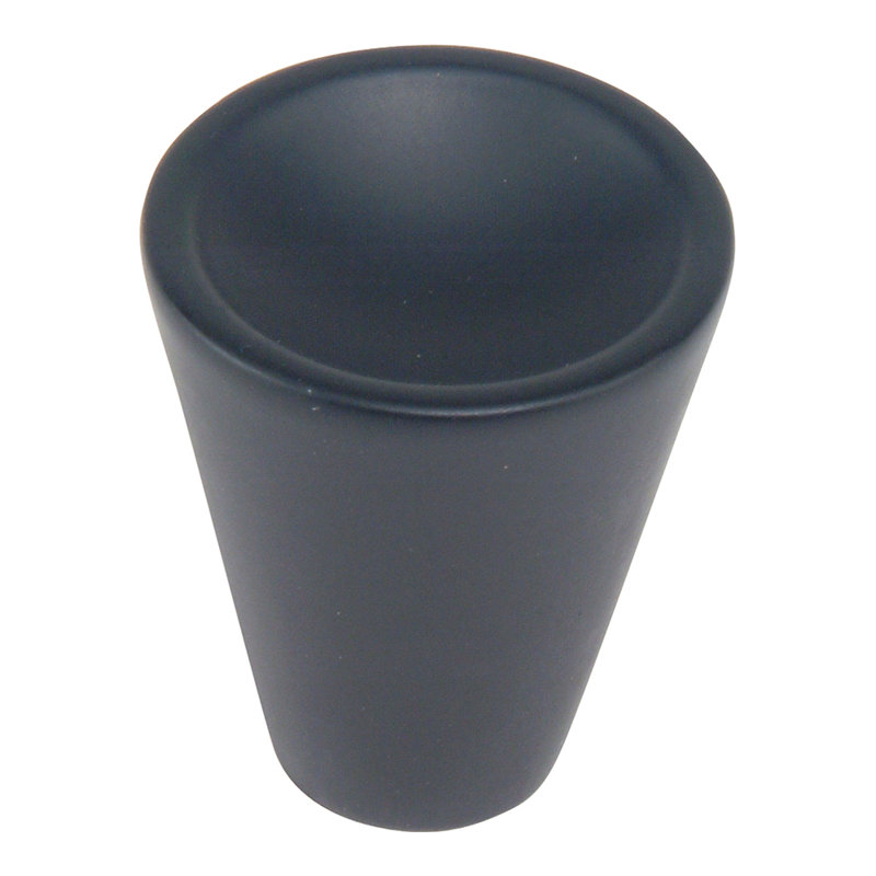 Matte Black Brushed Nickel Designer Conical Knob with Mounting Hardware