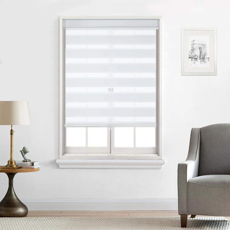 Store enroulable semi-transparent sans cordon, Blanc, L 72 po x L 72 po