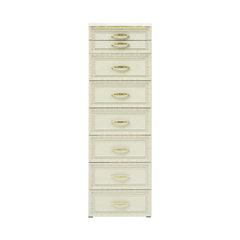 Chariot de rangement à 7 niveaux avec tiroirs, armoire de rangement mince en plastique, Vert