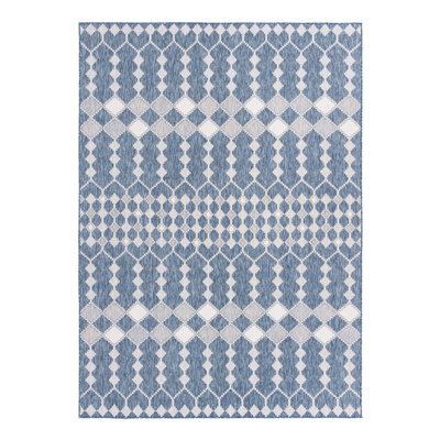 Blue Traliccio Indoor/Outdoor Trellis Rug
