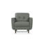 Chaise d'appoint en cuir italien avec capitonnage à boutons
