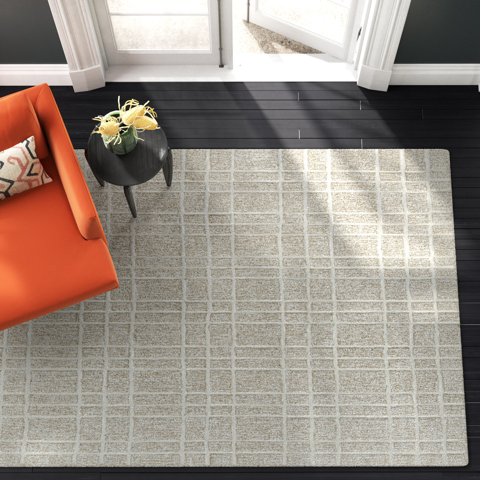 Alec Wool Brown Rug, Rectangle 5' x 7'6"